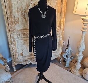 VENUS Black Women's 1X Bodycon Midi Dress NEW